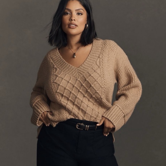 NWT Anthropologie The Tillie V-Neck Pullover Sweater by Maeve XL - Picture 4 of 14